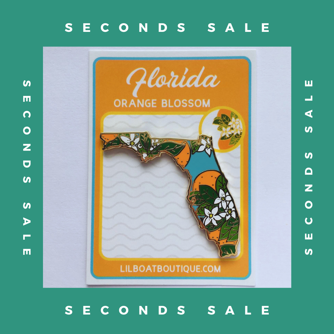 SECONDS SALE PIN - Florida Orange Blossom - State Flower Hard Enamel Pin