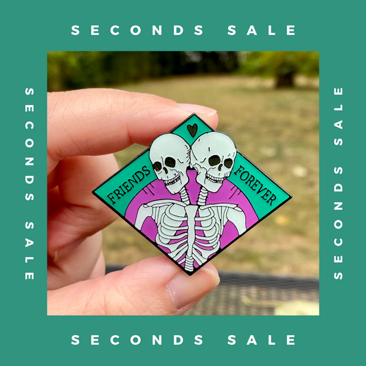 SECONDS SALE PIN - Friends Forever - Purple and Teal Soft Enamel Pin