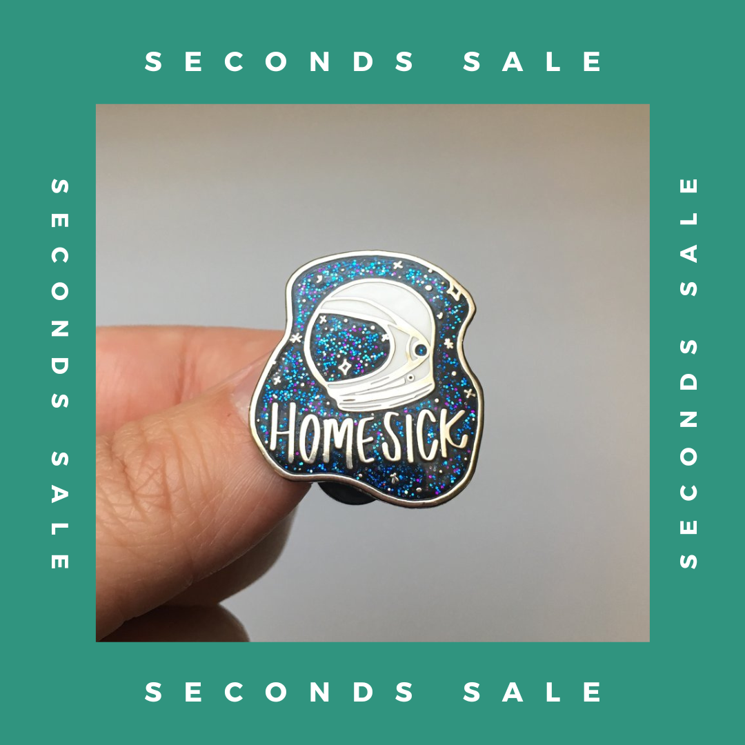 SECONDS SALE PIN - Homesick Glitter Variant (Blue)