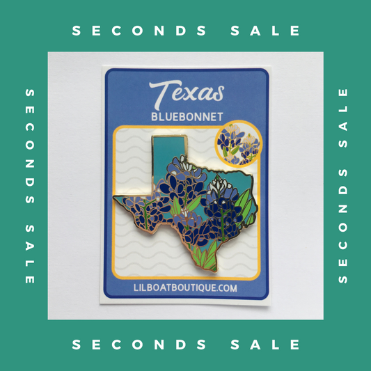 SECONDS SALE PIN - Texas Bluebonnet - State Flower Hard Enamel Pin