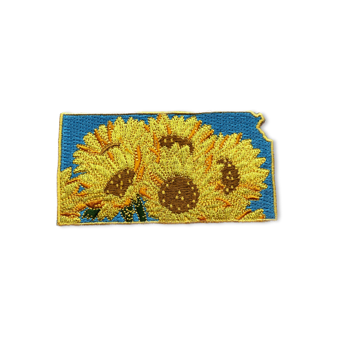 Kansas Sunflower - State Flower Embroidered Patch