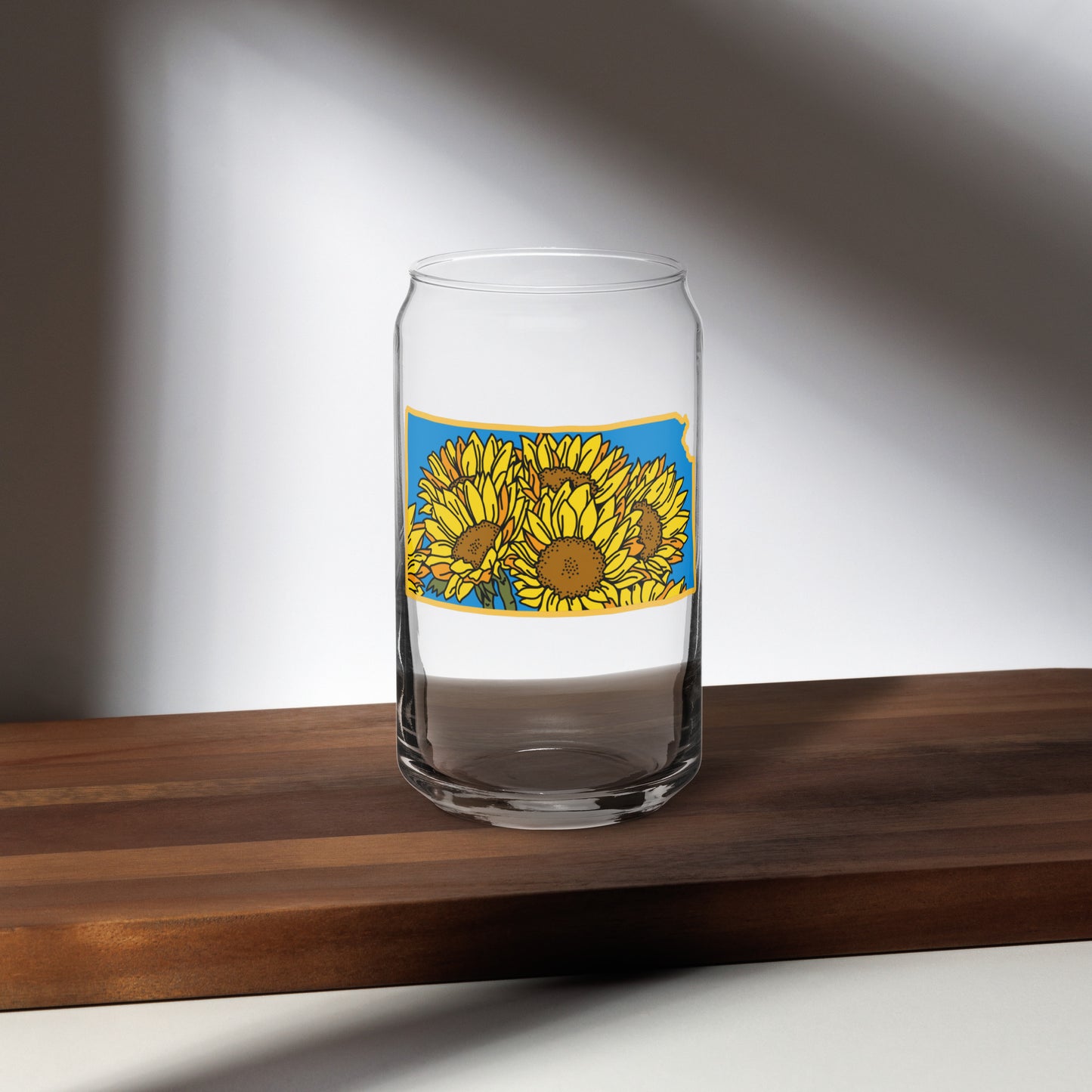 Kansas Sunflower 16oz Can-shaped Glass