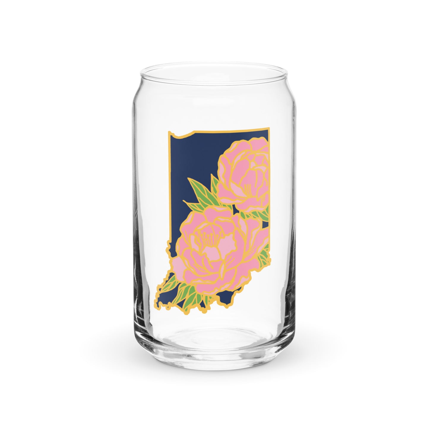 Indiana Peony 16oz Can-shaped Glass