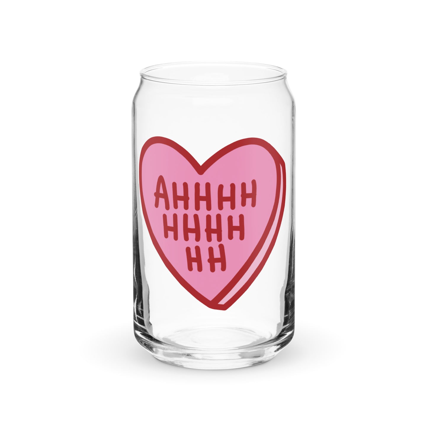 AHHHHHHHH Candy Heart 16oz Can-shaped Glass