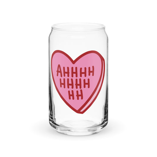 AHHHHHHHH Candy Heart 16oz Can-shaped Glass