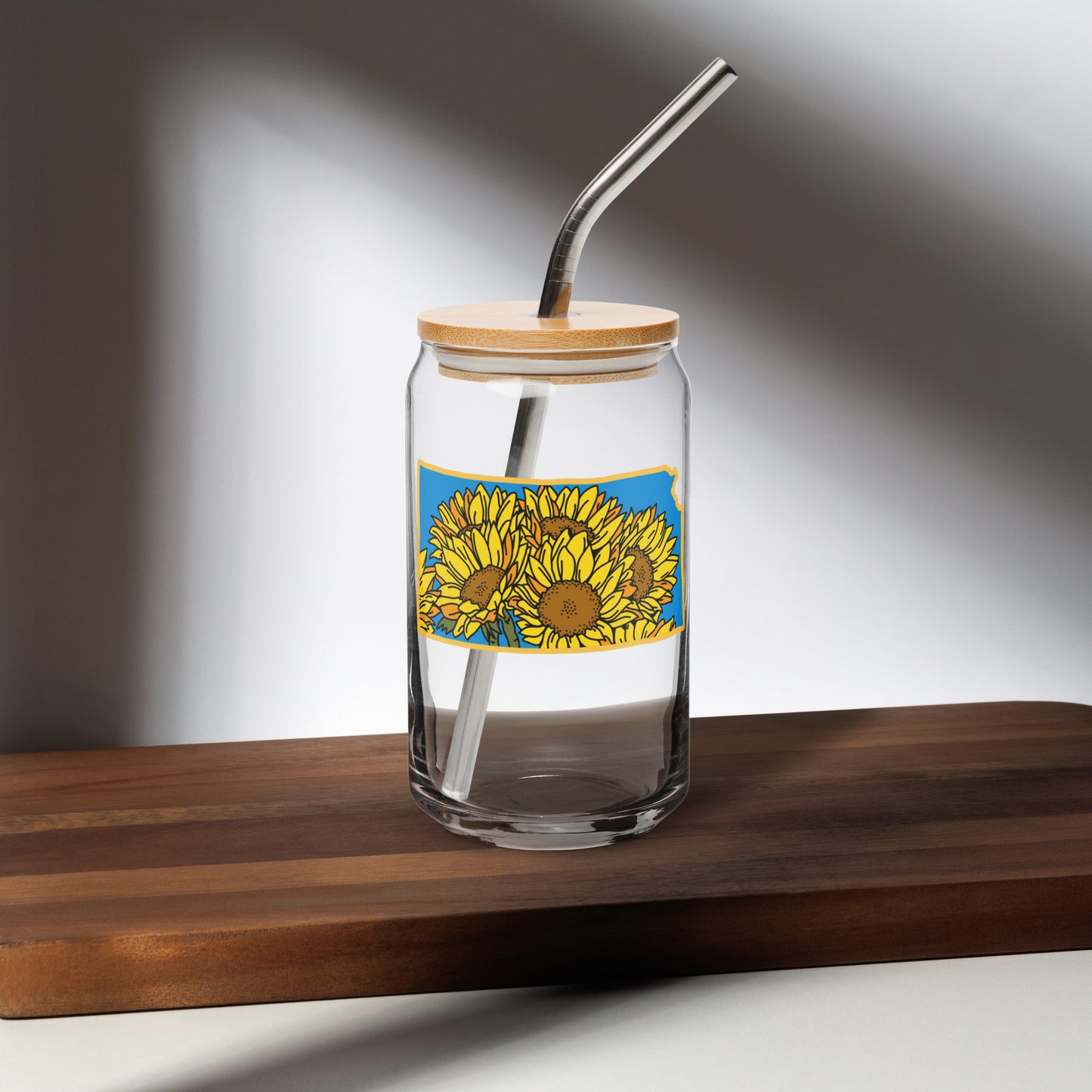 Kansas Sunflower 16oz Can-shaped Glass