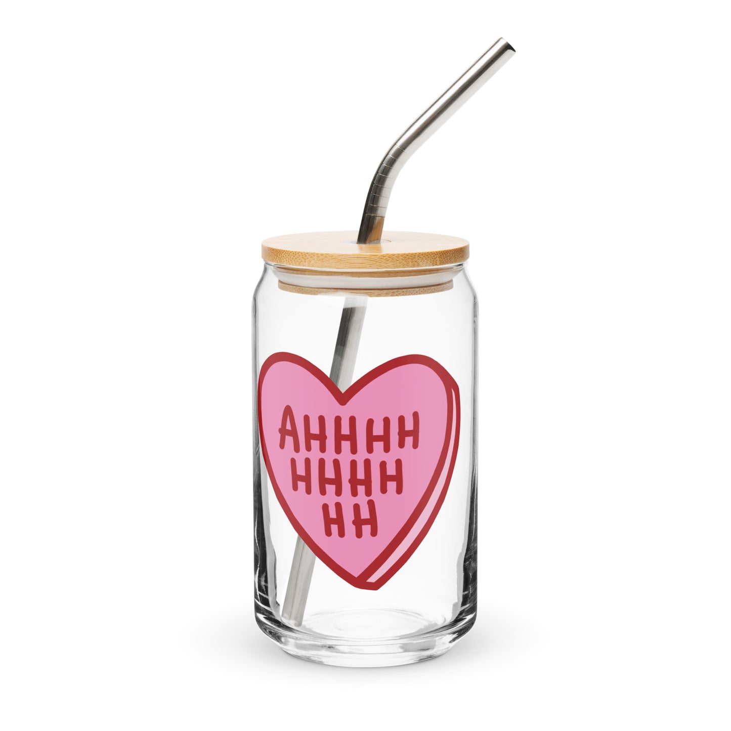 AHHHHHHHH Candy Heart 16oz Can-shaped Glass