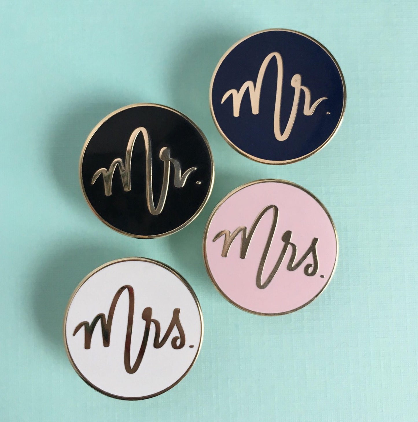 SECONDS SALE - Mr. and Mrs. Mix and Match Enamel Pins - RETIRED