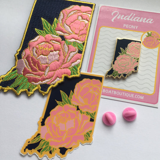 SECONDS SALE - Indiana Peony - Embroidered Patch