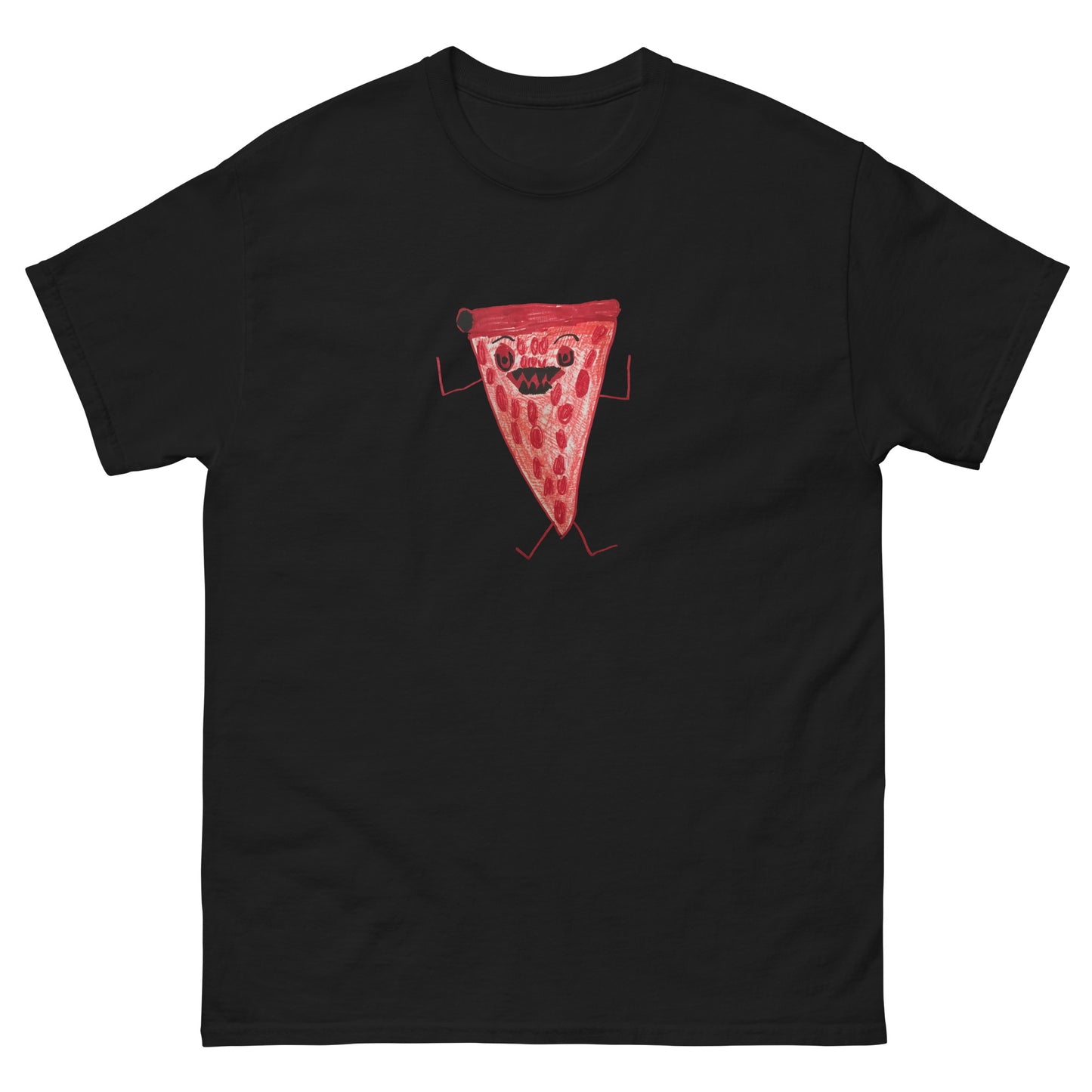 Pizza Monster Drawing Unisex classic T-Shirt (Size S-5XL)