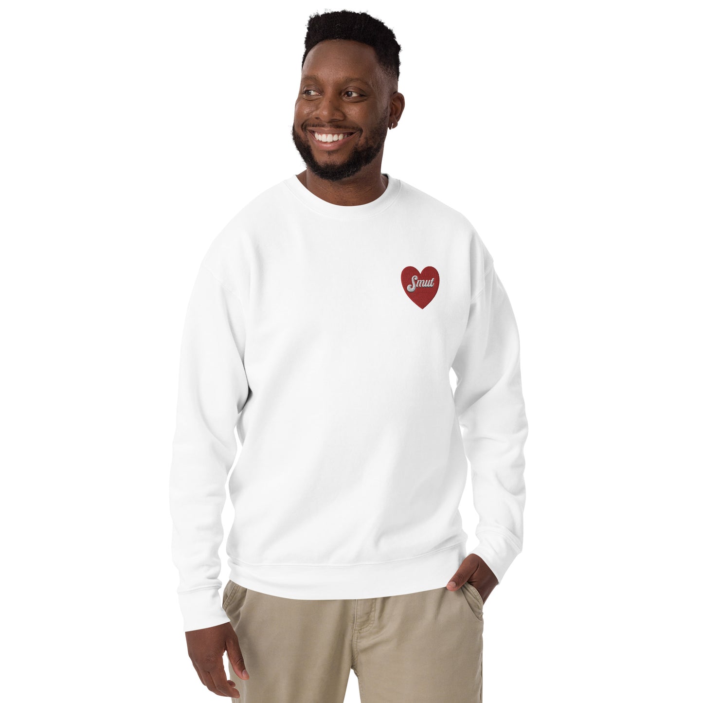 Smut Heart Embroidered Unisex Premium Sweatshirt (Size S-3XL)