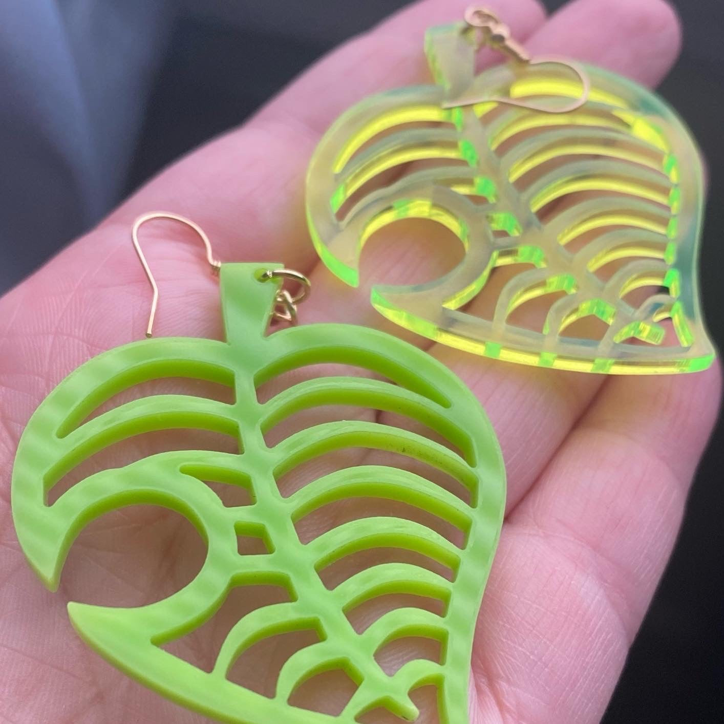 New Horizons Leaf - Acrylic Earrings - Two Options - Made To Order