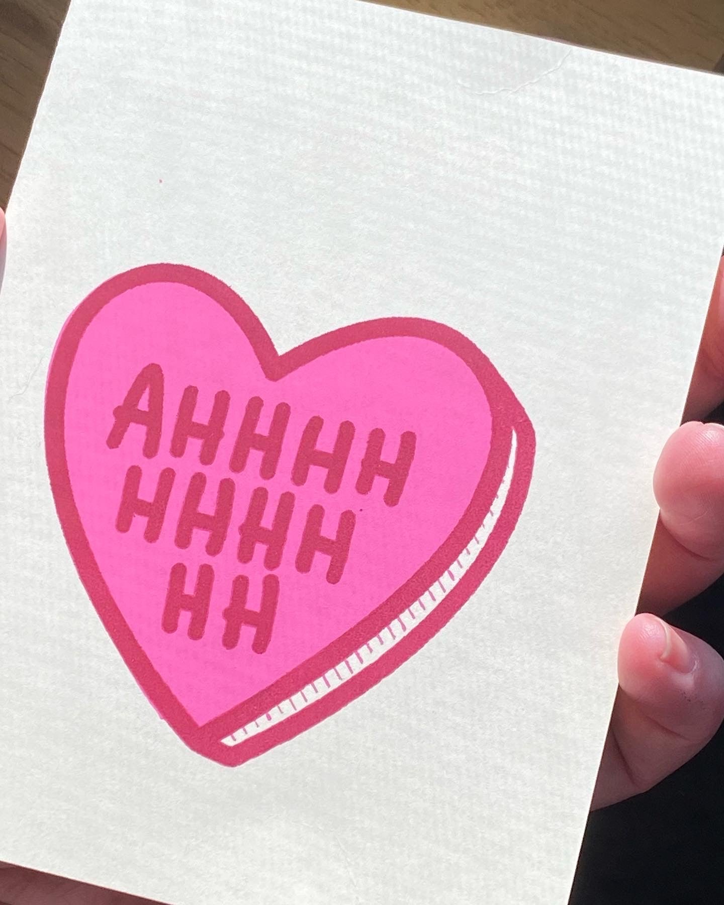 AHHHHHHHH Greeting Card - Cream or Pink