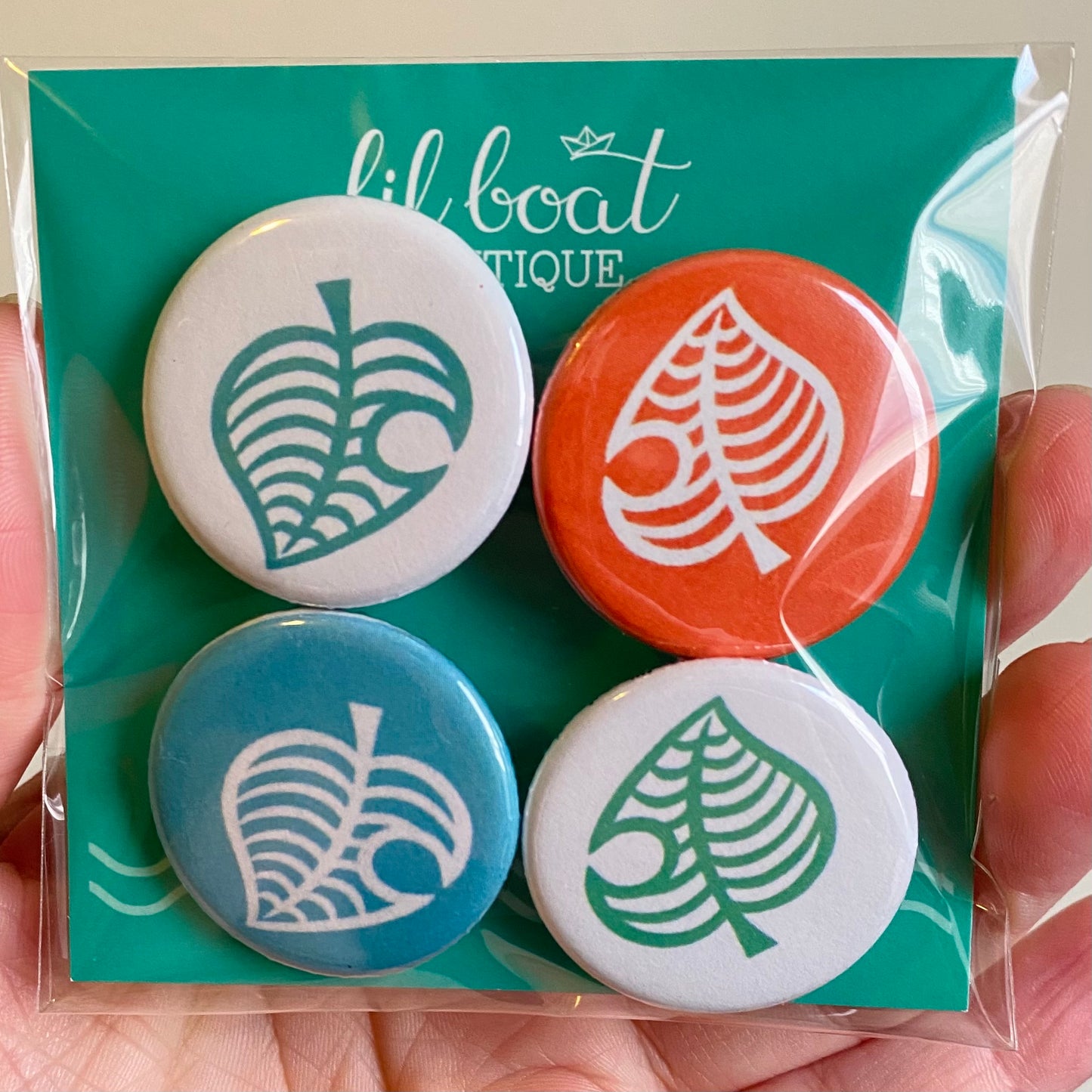 AC New Horizons Leaf Buttons - 1.25" - Multiple Colors