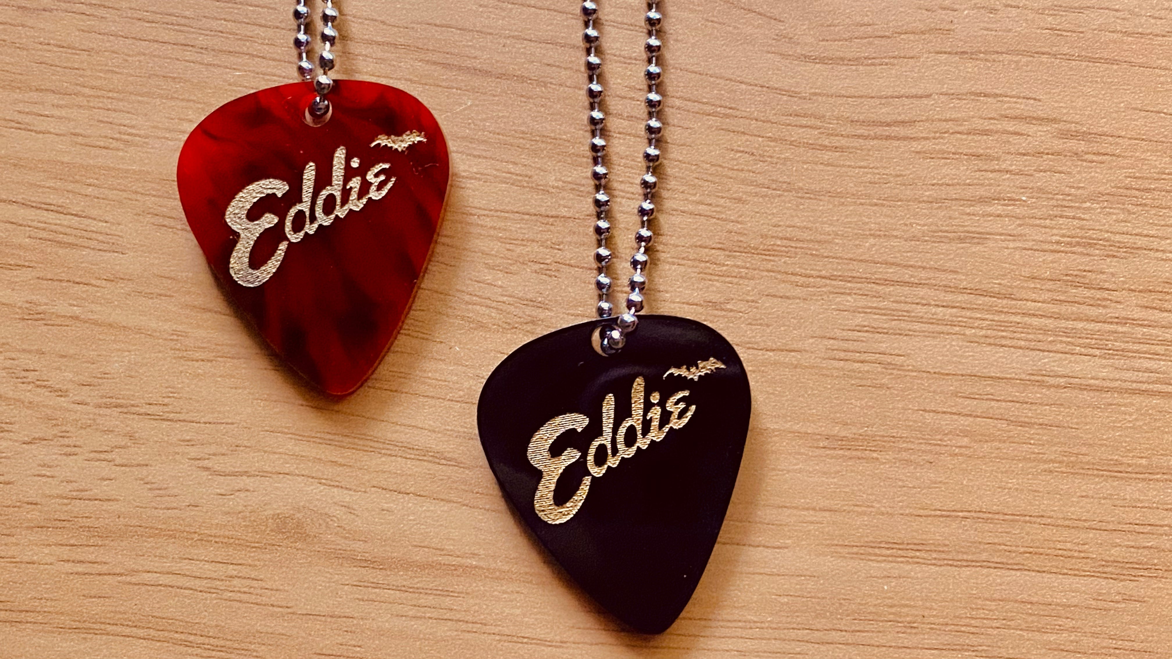 Eddie Necklace Collection Electric Guitar Things Stranger's Bloody Guitar  Pick Initial Monogram - Etsy