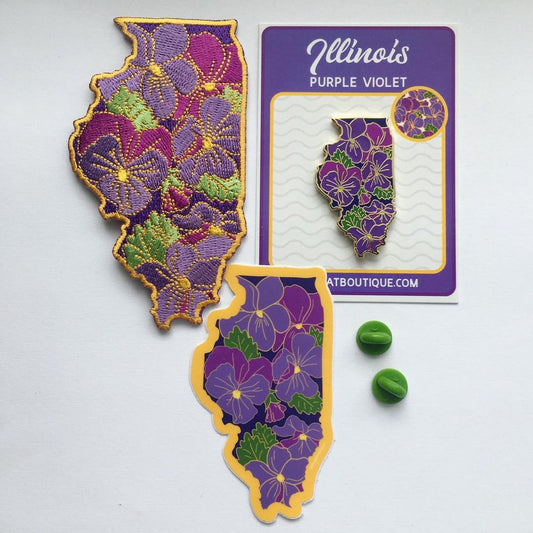 Illinois Violet - State Flower Hard Enamel Pin