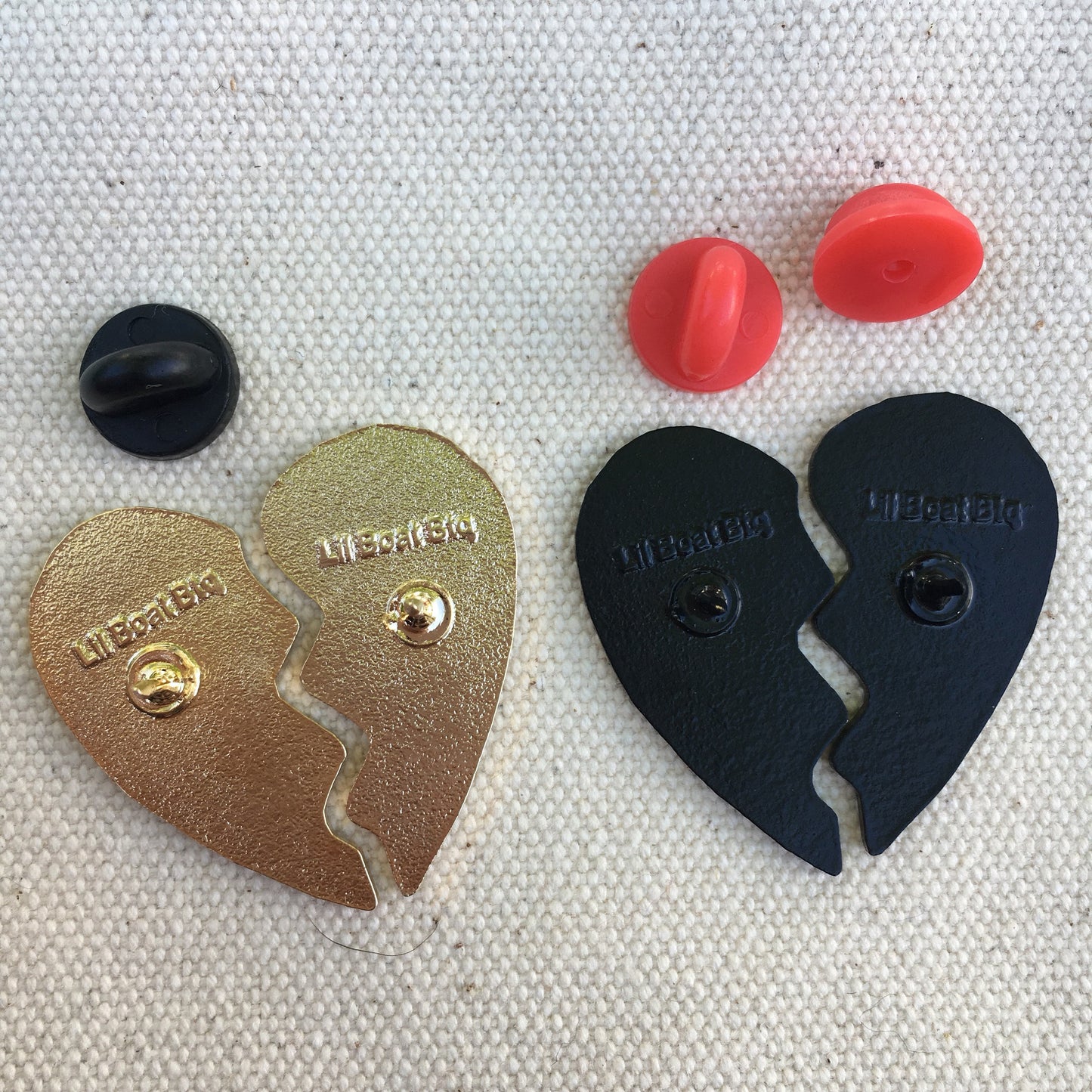 Damn Fine Heart Pin Set - Black and Red