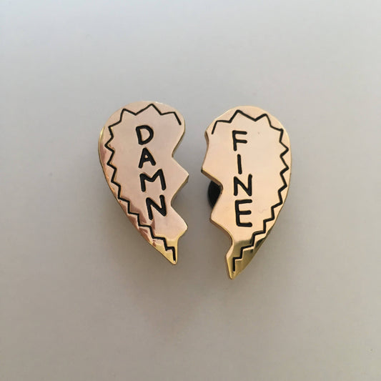 Damn Fine Heart Pin Set - Gold and Black