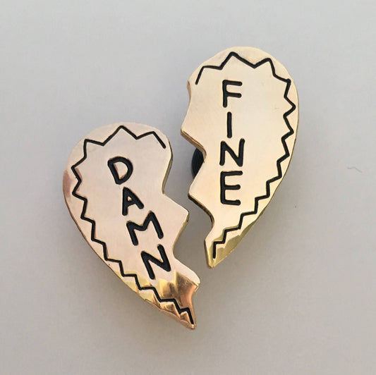Damn Fine Heart Pin Set - Gold and Black