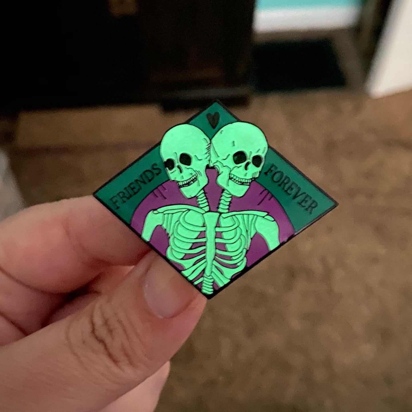 Friends Forever - Party Variant - Spooky Halloween Skeleton Enamel Pin