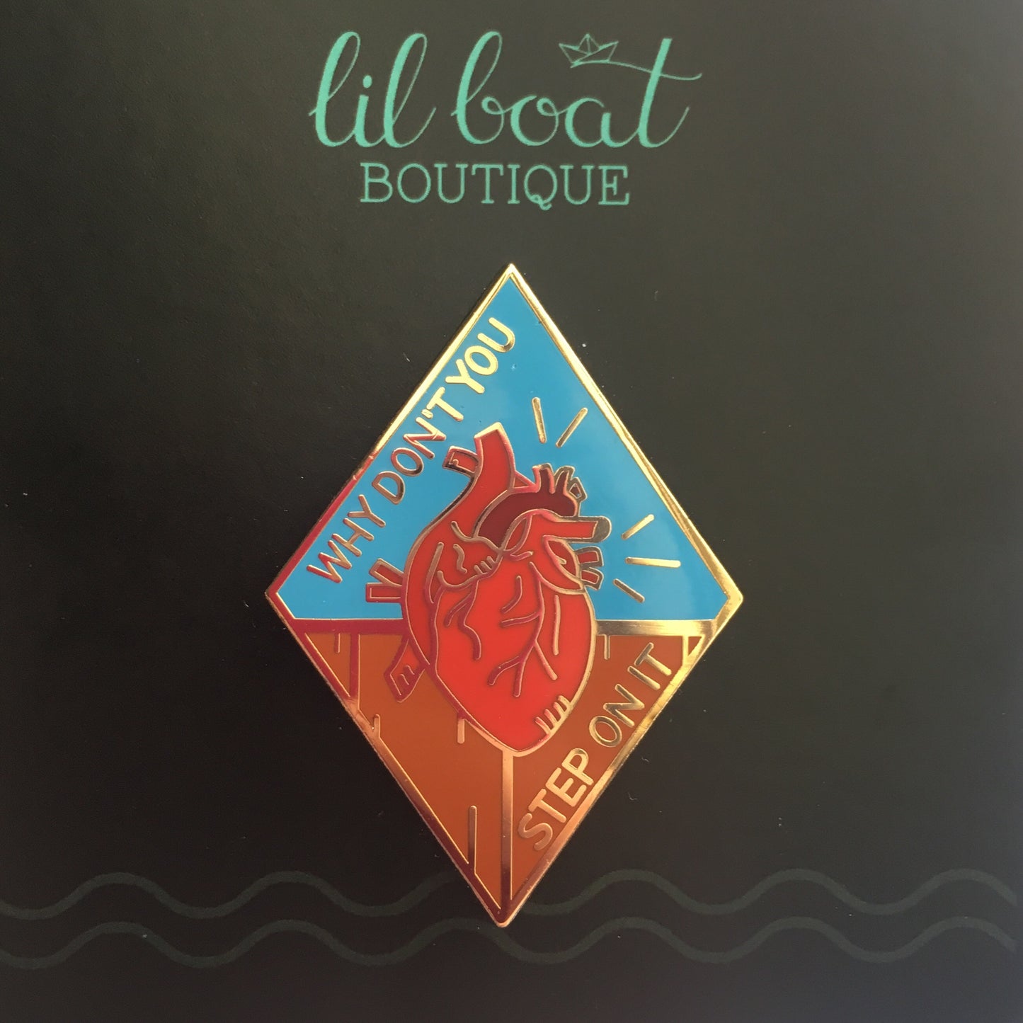 Seconds Sale - Heart Is On The Floor - Gold Hard Enamel Pin - Saves The Day