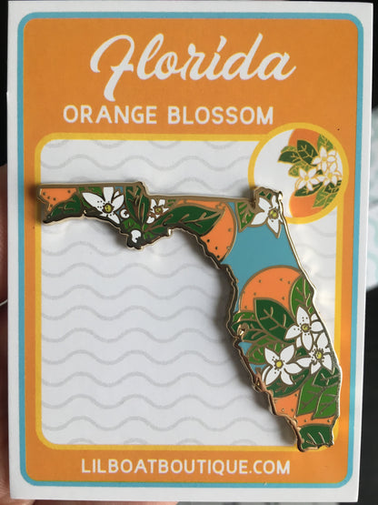 Florida Orange Blossom Enamel Pin - State Flower Series FL