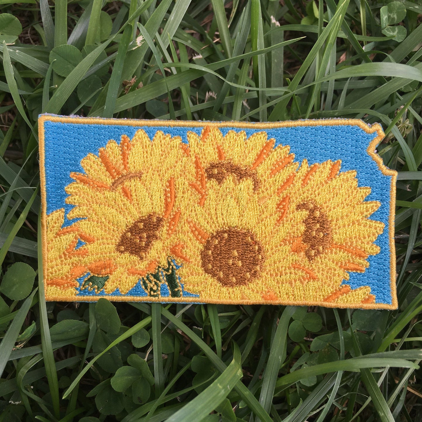 Kansas Sunflower - State Flower Embroidered Patch