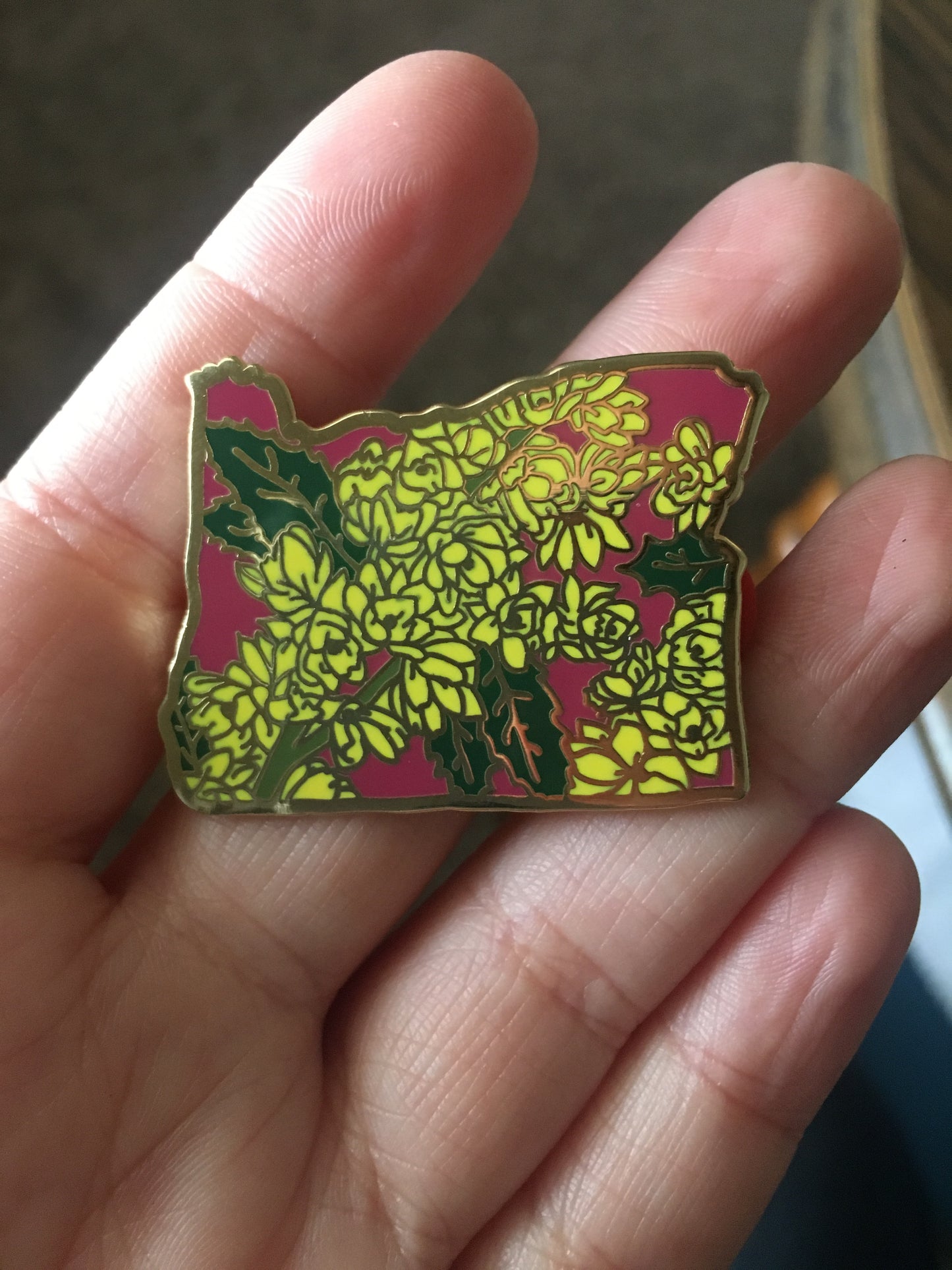 Oregon Grape Enamel Pin - State Flower Series - OR