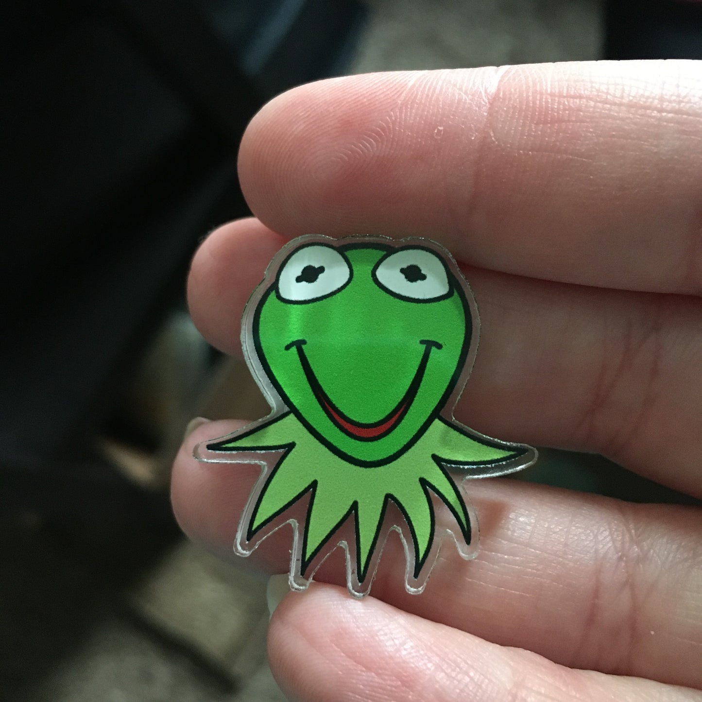 Kermit head - Acrylic Pin - from "We'll Find It" design- PATREON REWARD EXTRA