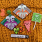 Friends Forever - Orange Glitter - Spooky Halloween Conjoined Skeleton Enamel Pin