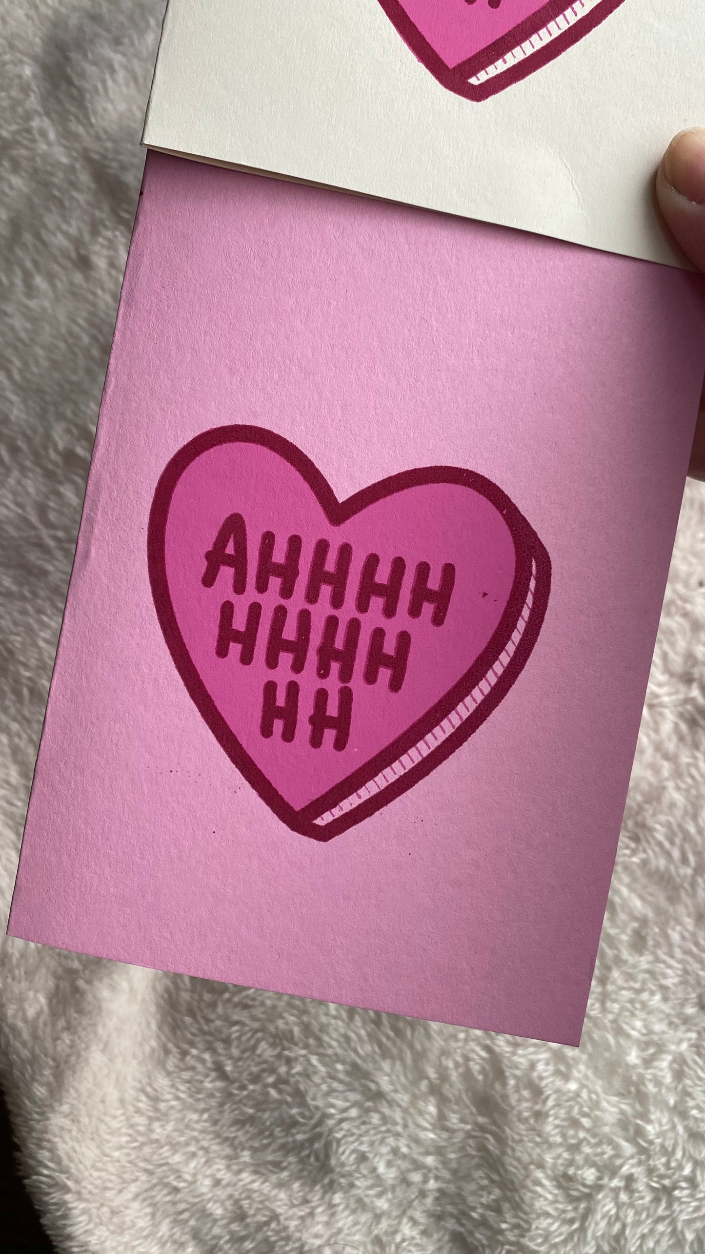 AHHHHHHHH Greeting Card - Cream or Pink