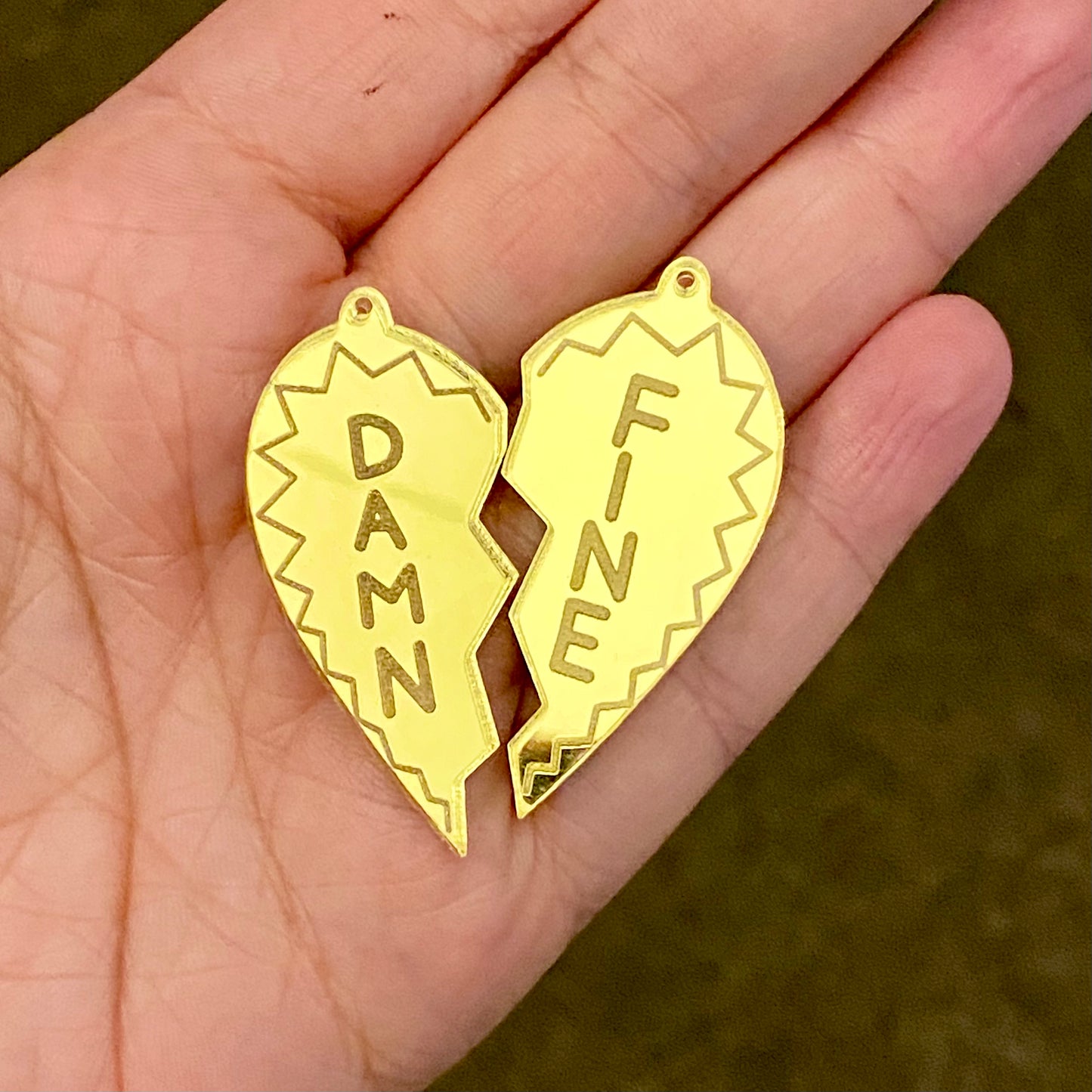 DAMN FINE - Gold - Acrylic Earrings