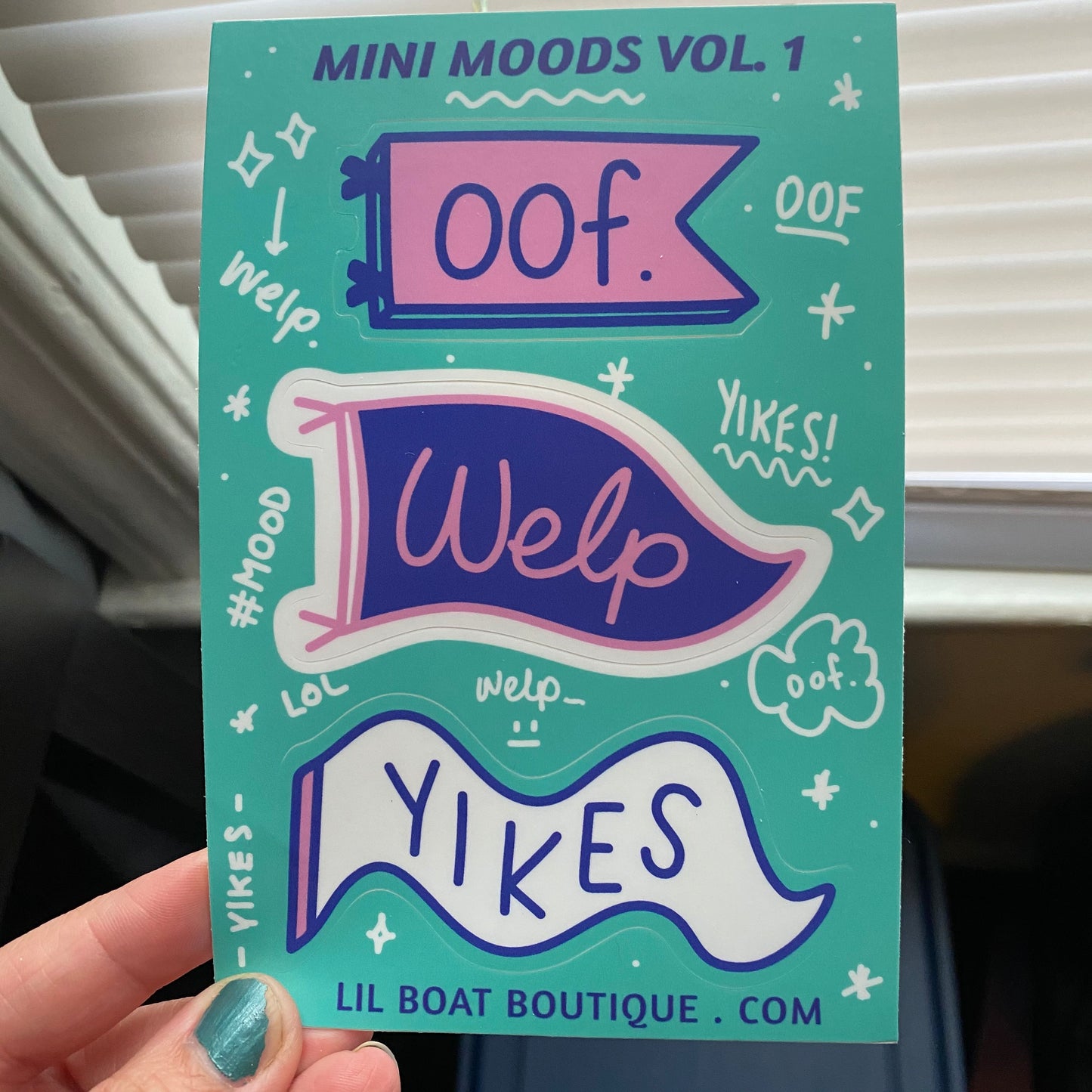 Mini Moods Vinyl Sticker Sheet - 4x6" - Oof, Welp, Yikes
