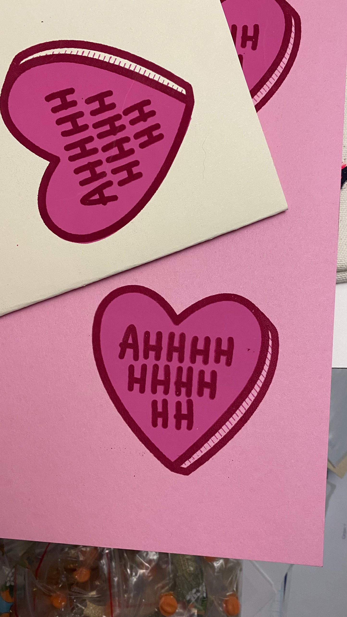AHHHHHHHH Greeting Card - Cream or Pink
