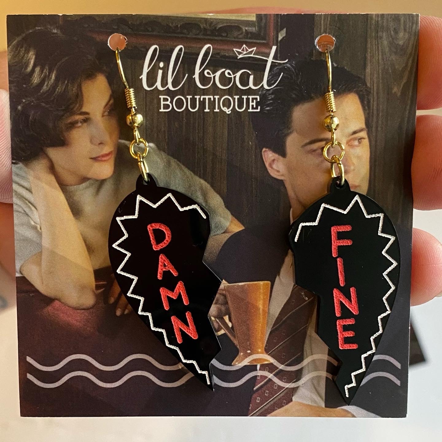 DAMN FINE - Black - Acrylic Earrings