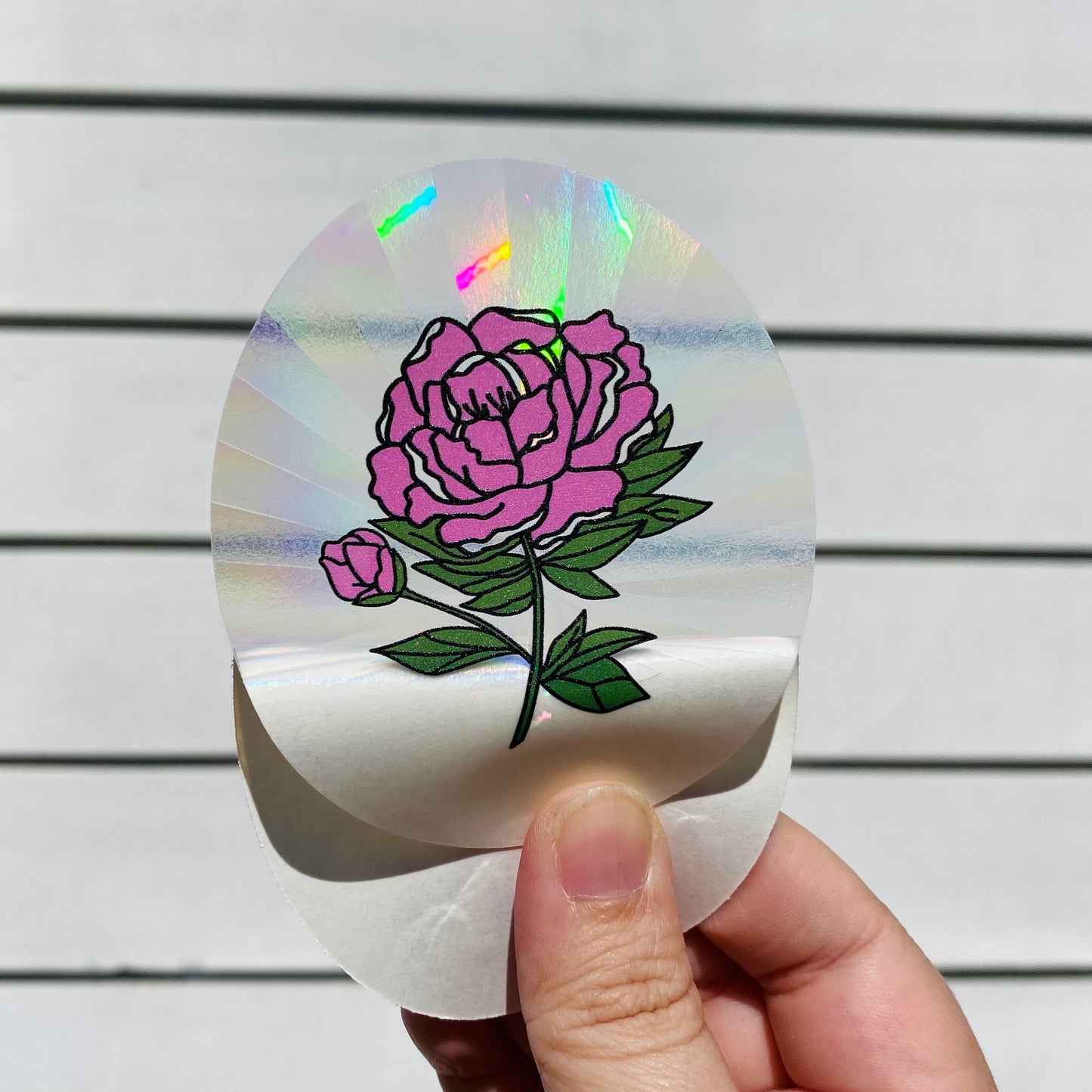 Pink Peony Rainbow Maker - Window Decal Sun Catcher