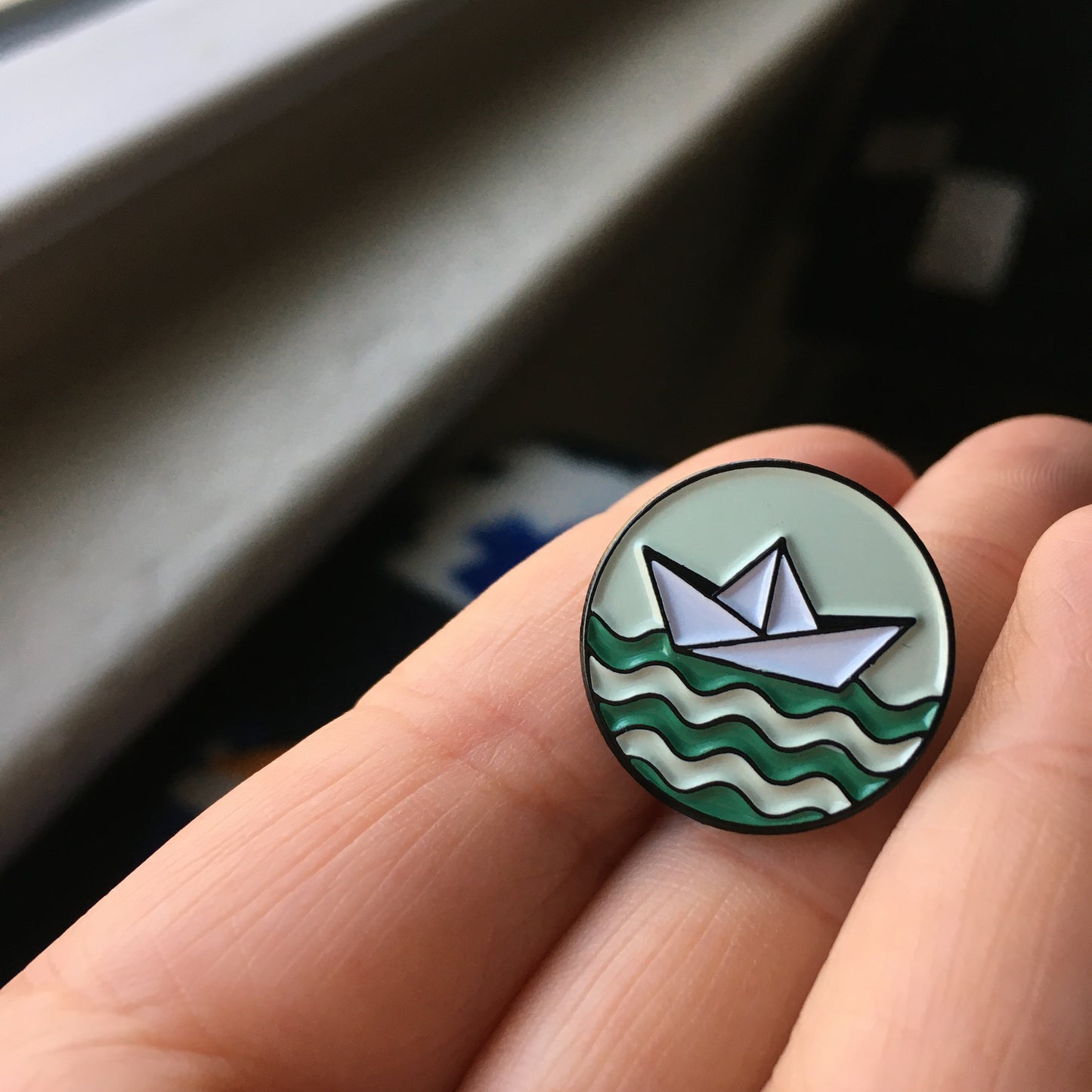 Lil Boat Paper Boat - Enamel Pin - Lil Boat Boutique logo pin