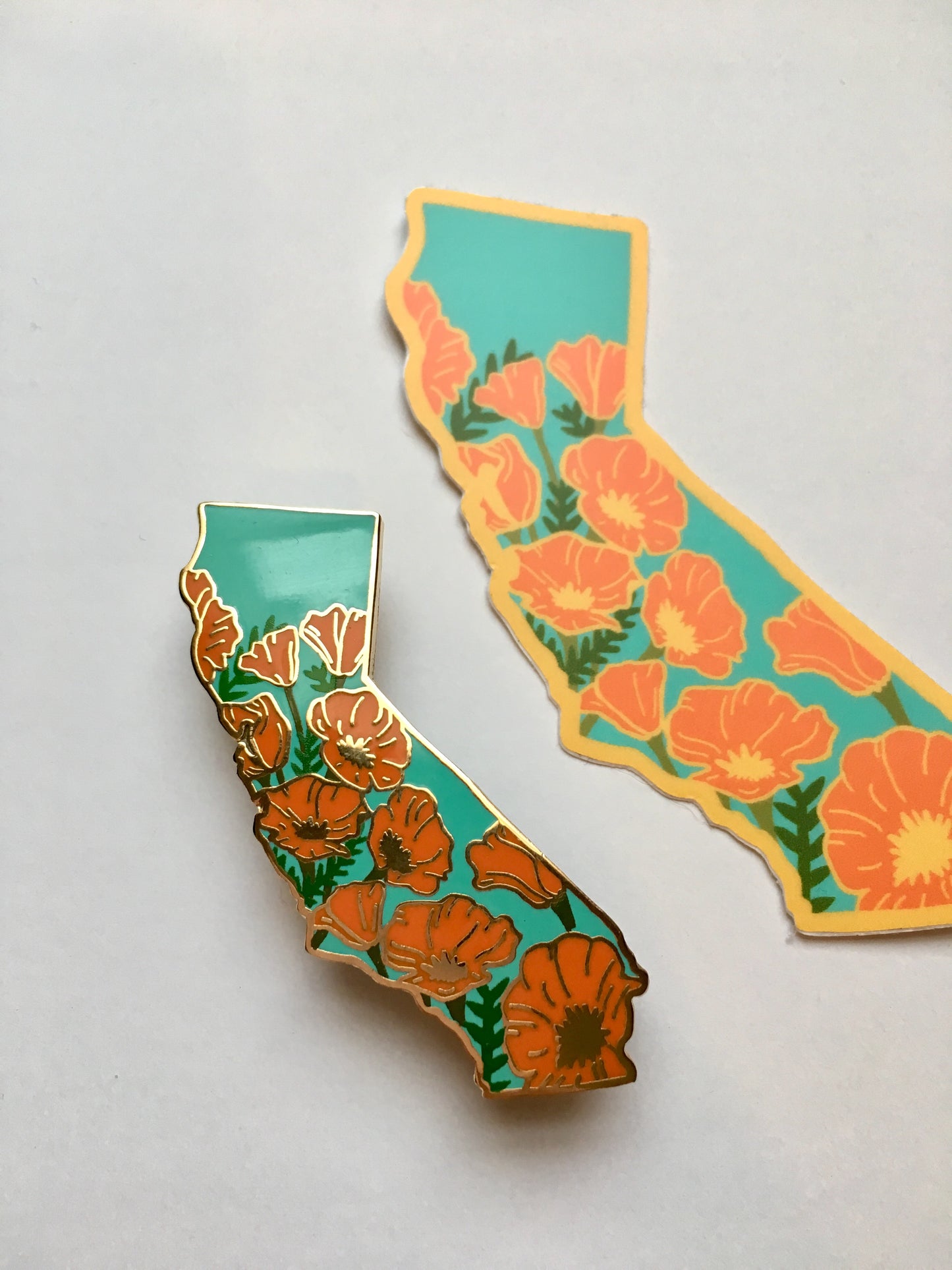 California Poppy Hard Enamel Pin - State Flower Series