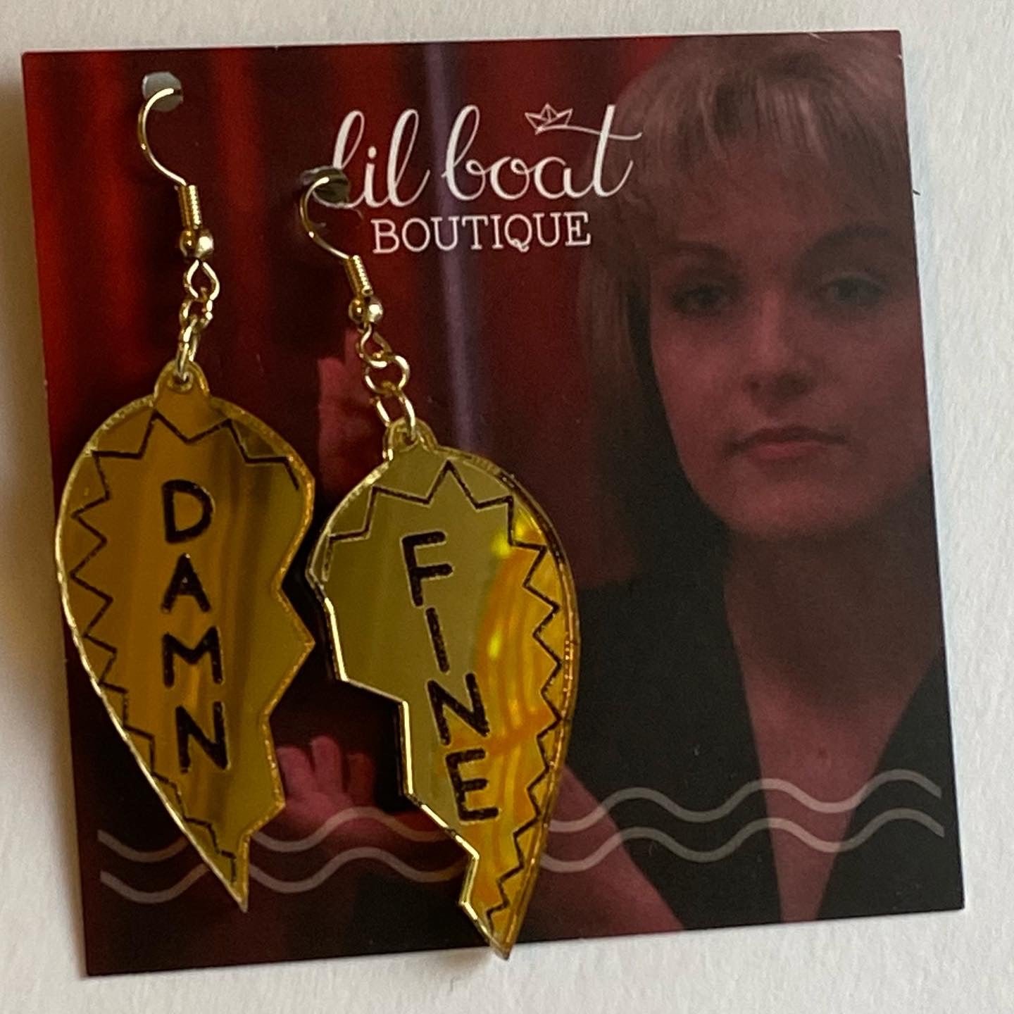 DAMN FINE - Gold - Acrylic Earrings