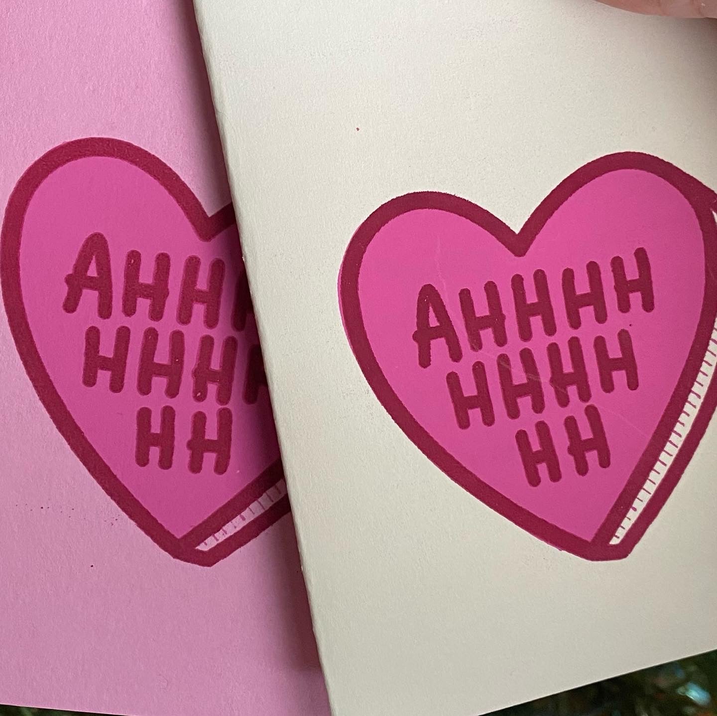 AHHHHHHHH Greeting Card - Cream or Pink